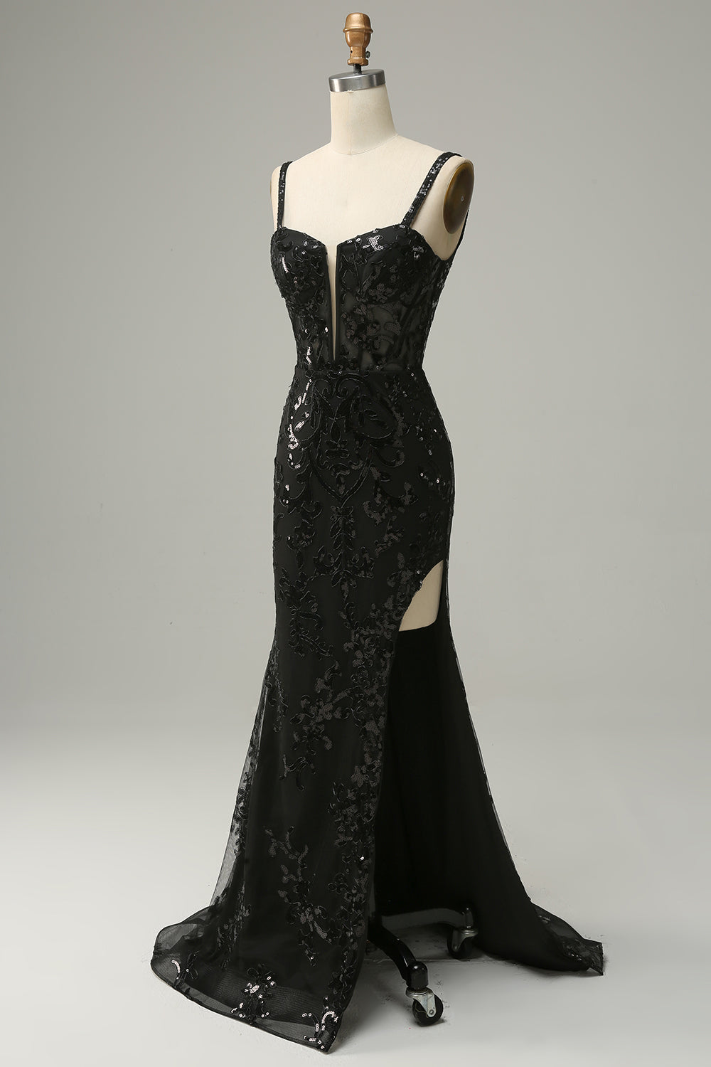 Sexy Black Spaghetti Straps Evening Dress,Black Formal Dress Y4390 –  Simplepromdress